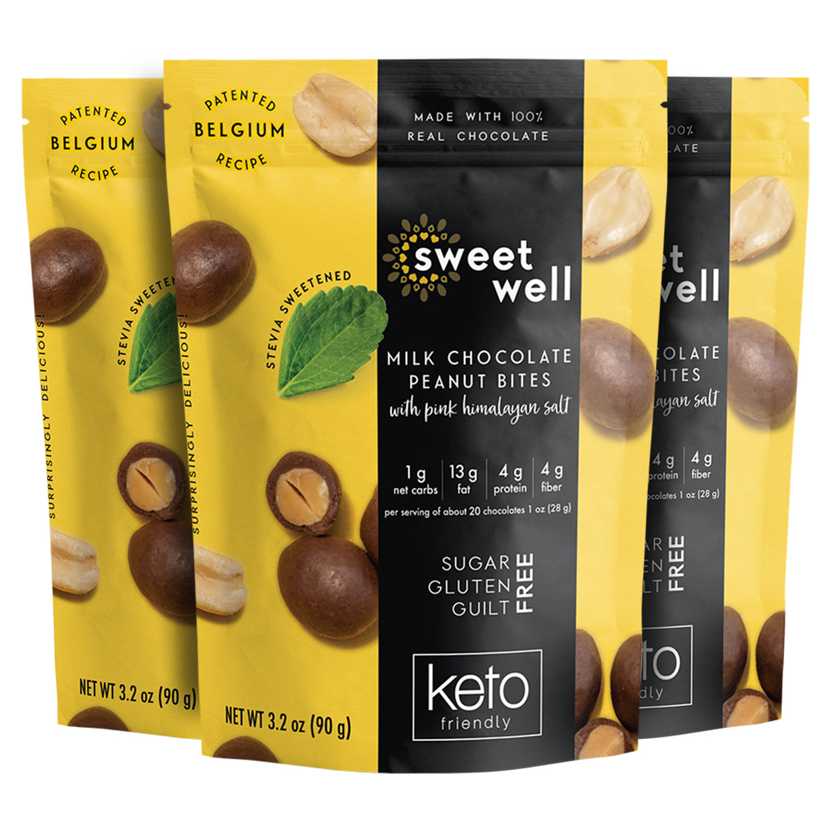 Keto Milk Chocolate Peanut Bites 3 Pack – Sweetwell Store