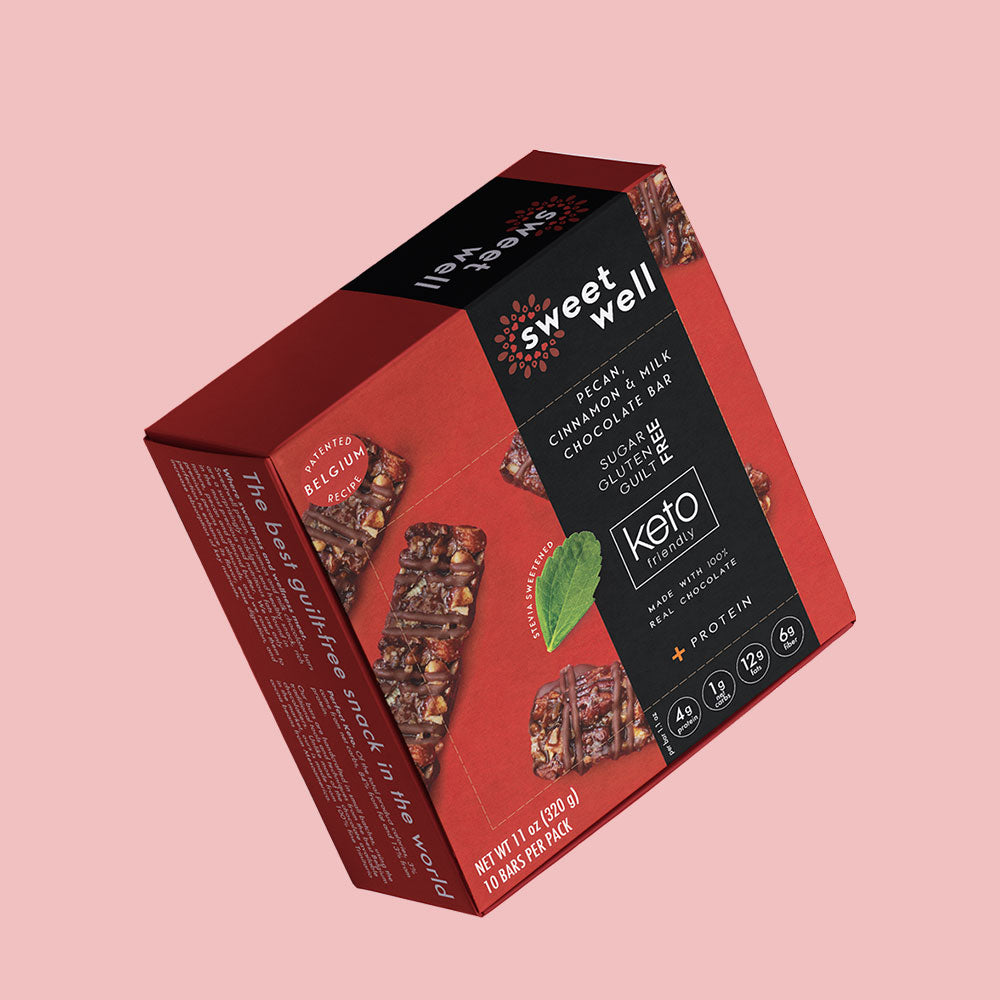 Keto Pecan, Cinnamon & Milk Chocolate Bar 10 Pack